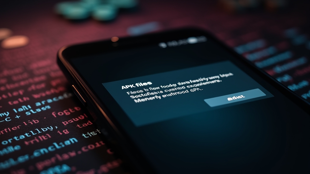 Android-telefoon met APK-installatie in een donkere casino-omgeving